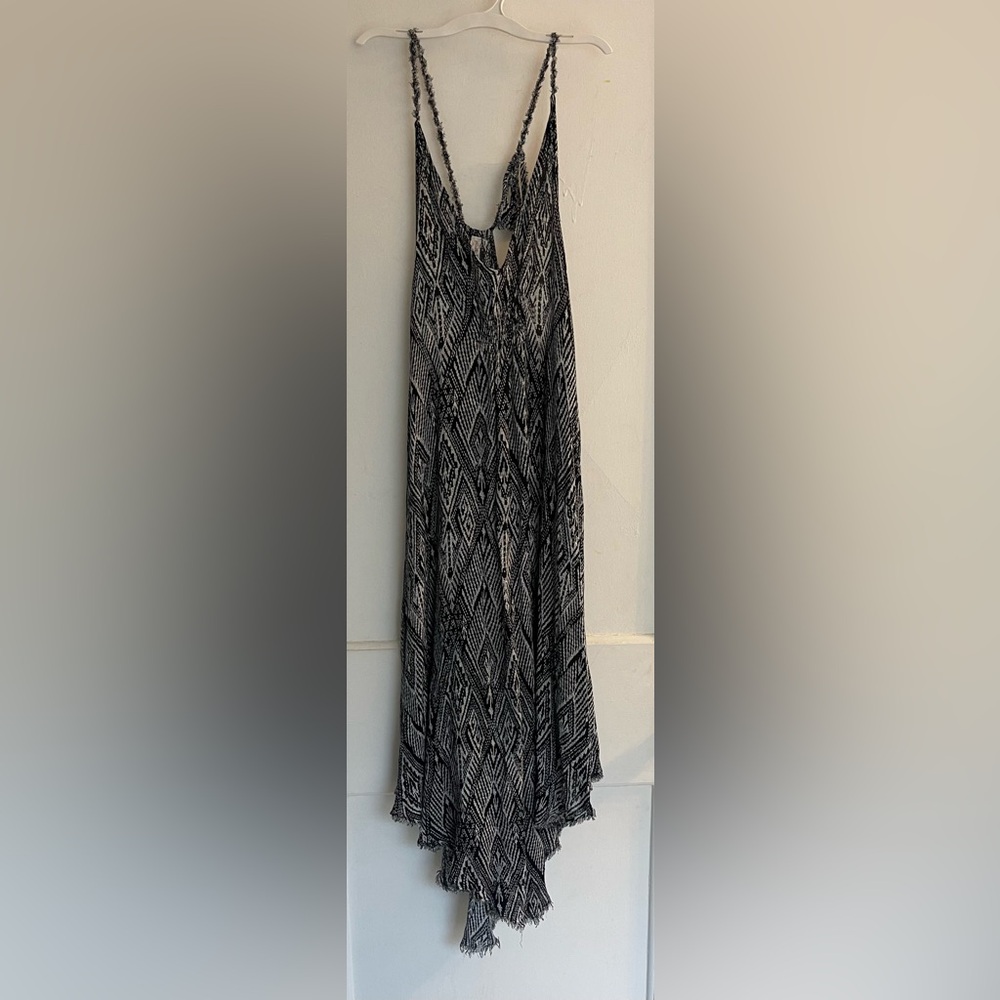 Free People Knot For You Slip Raven Combo Dress Tribal Print Size S